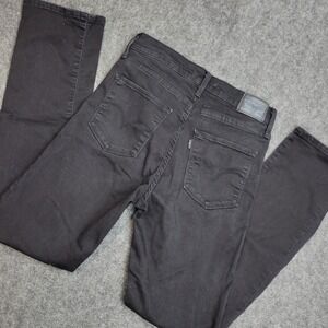 Levis 724 Jeans Womens 28 Black Denim Boho Streetwear High Rise Straight Leg
